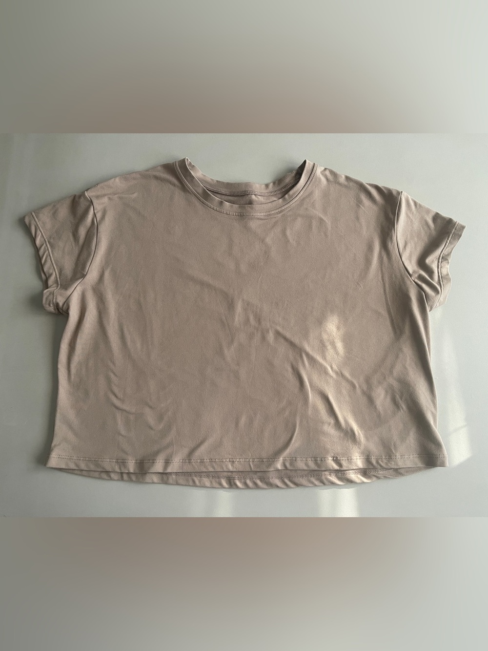 Women’s Super Soft Short-Sleeve Cropped  Crewneck Tee - Neutral Beige